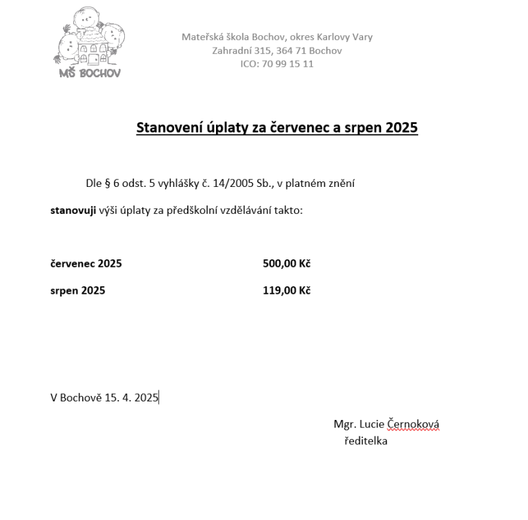 červenec 2025 500,-  srpen 2025 119,-